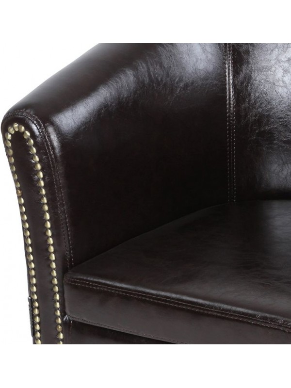 Kreslo Chesterfield, 58 x 71 x 70 cm, hnedé