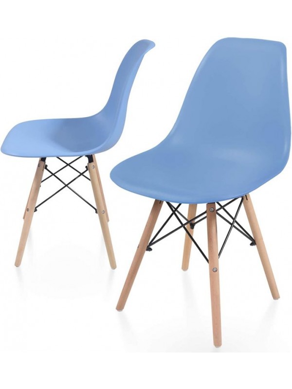Sada stoličiek s plastovým sedadlom, 2 ks, modré