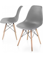 Sada stoličiek s plastovým sedadlom, 2 ks, sivé