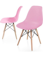 Sada stoličiek s plastovým sedadlom, 2 ks, ružové