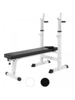 Gorilla Sports Posilňovacia sklápacia lavica so stojanom, biela