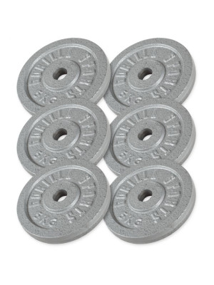 Gorilla Sports Sada liatinových záťažových kotúčov 6 x 5 kg Gorilla Sports Sada liatinových záťažových kotúčov 6 x 5 kg