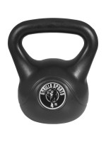Gorilla Sports Kettlebell činka, plast, čierna, 4 kg