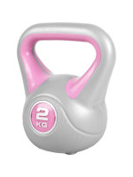 Gorilla Sports Kettlebell činka, vinylová, ružová, 2 kg