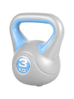 Gorilla Sports Kettlebell činka, vinylová, tyrkysová, 3 kg