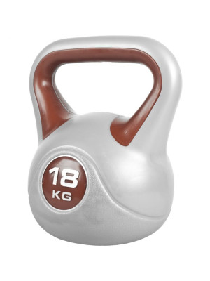 Gorilla Sports Kettlebell činka, vinylová, hnedá, 18 kg