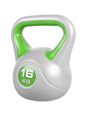 Gorilla Sports Kettlebell činka, vinylová, sv. zelená, 16 kg