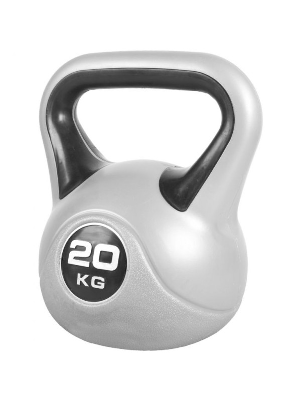 Gorilla Sports Kettlebell činka, vinylová, čierna, 20 kg