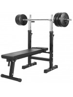Gorilla Sports Posilňovacia lavica + nakladací set, 38 kg