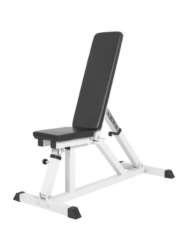 Gorilla Sports Polohovateľná lavička, 119 cm, biela