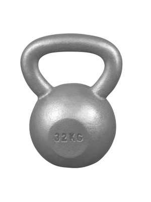 Gorilla Sports Kettlebell činka, liatinová, sivá, 32 kg