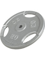 Gorilla Sports Liatinový záťažový kotúč, strieborný, 20 kg