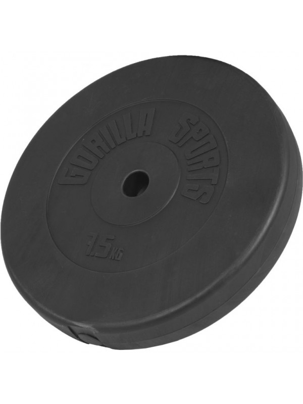 Gorilla Sports Činkový kotúč z plastu, výplň cement, 7,5 kg