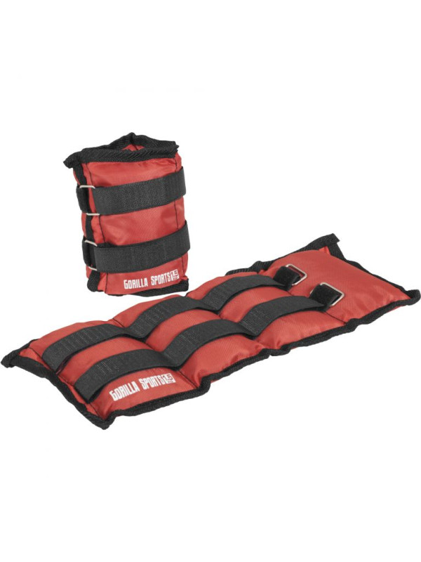 Gorilla Sports Záťažové manžety, červené, 2 x 1,5 kg