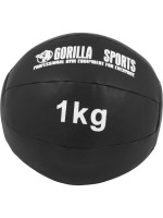 Gorilla Sports Kožený medicinbal, 1 kg, čierny