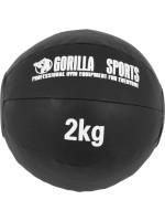 Gorilla Sports Kožený medicinbal, 2 kg, čierny