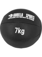 Gorilla Sports Kožený medicinbal, 7 kg, čierny