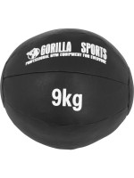 Gorilla Sports Kožený medicinbal, 9 kg, čierny