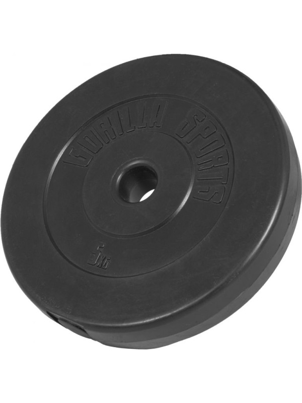 Gorilla Sports Činkový kotúč z plastu, výplň cement, 5 kg