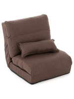 Pohodlné rozkladacie kreslo, 220 x 60 x 14 cm, hnedá