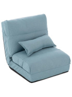 Pohodlné rozkladacie kreslo, 220 x 60 x 14 cm, svetlomodrá