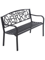 Záhradná kovová lavička v starožitnom štýle, 127 x 84 cm