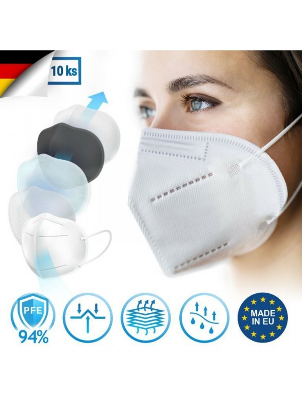 Ochranná maska, respirátor FFP2, 10 kusov