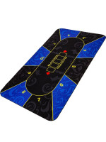 Skladacia pokerová podložka, modrá/čierna, 200 x 90 cm