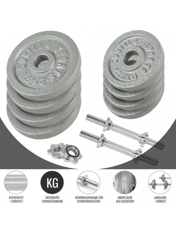 Gorilla Sports Sada činiek, liatina, 20 kg