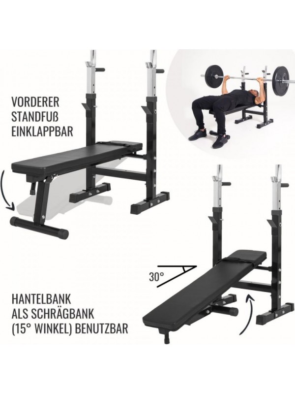 Gorilla Sports Posilňovacia lavica + nakladací set 100 kg