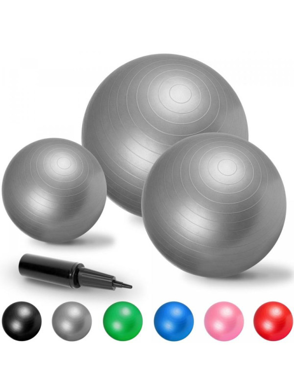 Gorilla Sports gymnastická lopta, 75 cm, sivá