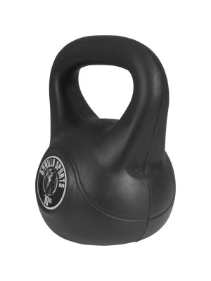 Gorilla Sports Kettlebell činka, plast, čierna, 10 kg