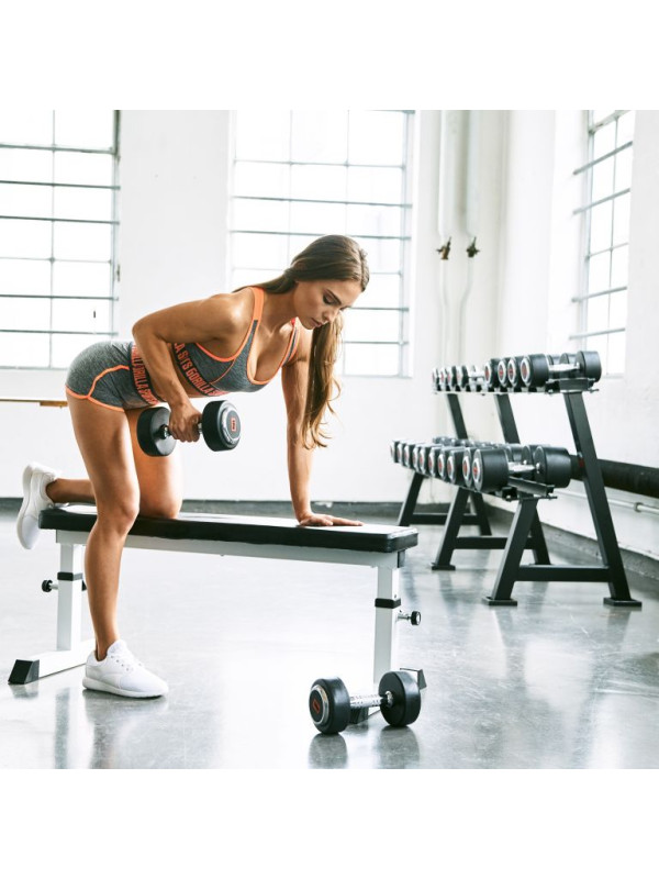 Gorilla Sports Liatinová pogumovaná jednoručná činka, 10 kg