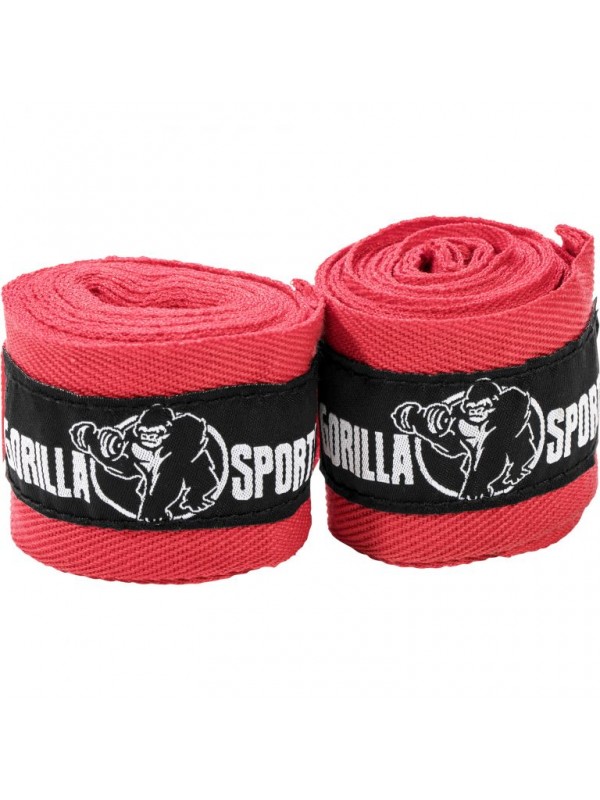 Gorilla Sports Boxerské bandáže, 255 cm, červená