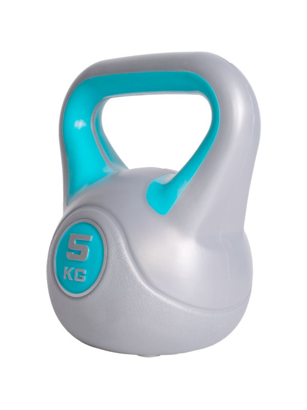 Gorilla Sports Kettlebell činka, vinylová, modrá, 5 kg