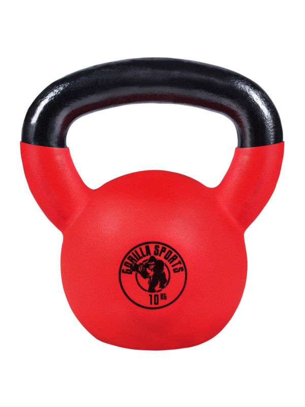 Gorilla Sports Kettlebell činka, pogumovaný povrch, 10 kg