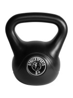 Gorilla Sports kettlebell činka, plast, čierna, 5 kg