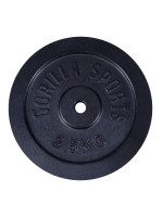 Gorilla Sports Liatinový záťažový kotúč, čierny, 2,5 kg