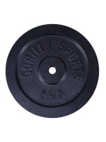 Gorilla Sports Liatinový záťažový kotúč, čierny, 5 kg