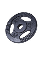 Gorilla Sports Liatinový činkový kotúč, čierny, 2,5 kg