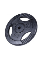 Gorilla Sports Liatinový činkový kotúč, čierny, 20 kg