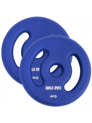 Gorilla Sports Súprava záťažových kotúčov 2 x 4 kg, tm. modrá