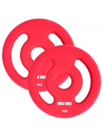 Gorilla Sports Sada záťažových kotúčov 2 x 1 kg, červená