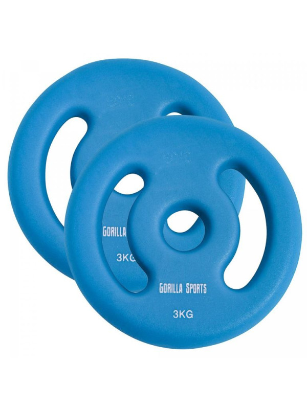 Gorilla Sports Súprava záťažových kotúčov 2 x 3 kg, sv. modrá