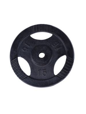 Gorilla Sports Liatinový činkový kotúč, čierny, 15 kg