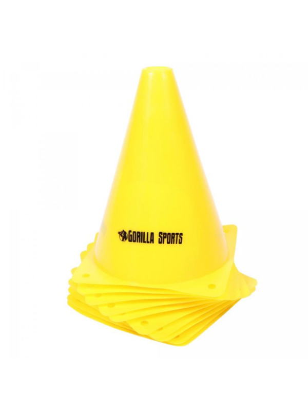 Gorilla Sports Kužele 17 cm, 10 ks, žlté