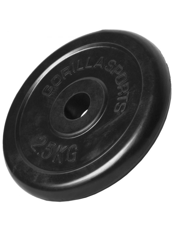 Gorilla Sports Činkový kotúč 2,5 kg, liatinový s pogumovaním