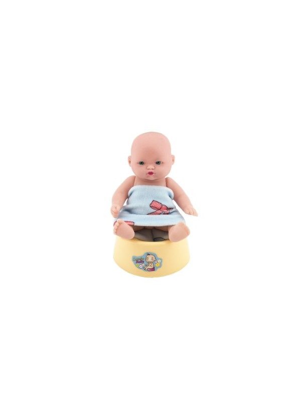 Bábätko / bábika kĺbová 12 cm v kočíku-  plast s doplnkami