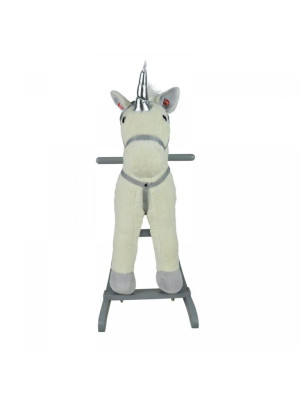 INFANTASTIC Hojdací jednorožec - strieborný, 74 x 30 x 76 cm