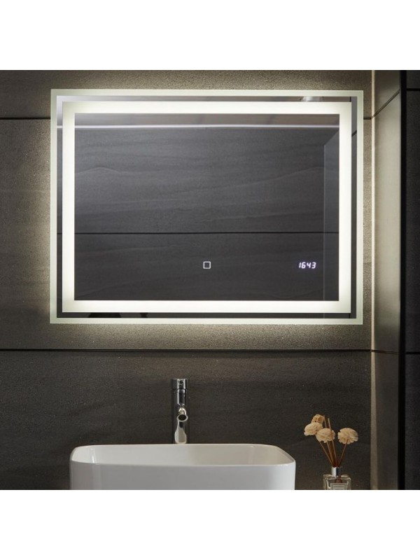 AQUAMARIN kúpeľnové zrcadlo s LED osvetlením, 80 x 60 cm
